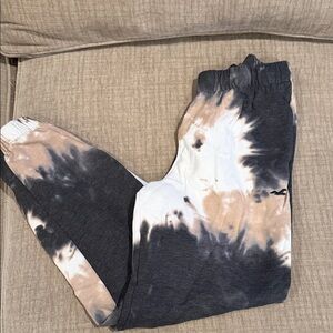 Hollister Tie -Dye Joggers - Black, White, and Tan